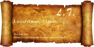 Leichtman Timon névjegykártya